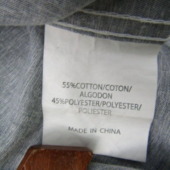 Molokai Surf Co Gray Fish Bone Print Camp Shirt Button Down Size M Surfer Beach - Picture 8 of 10